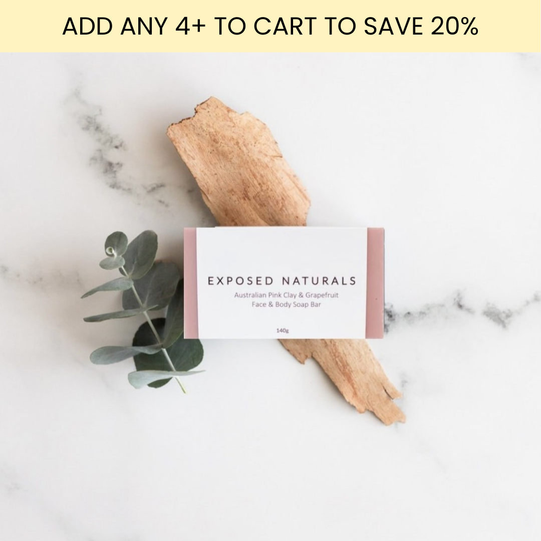 Australian Pink Clay & Grapefruit Face & Body Soap Bar 140g