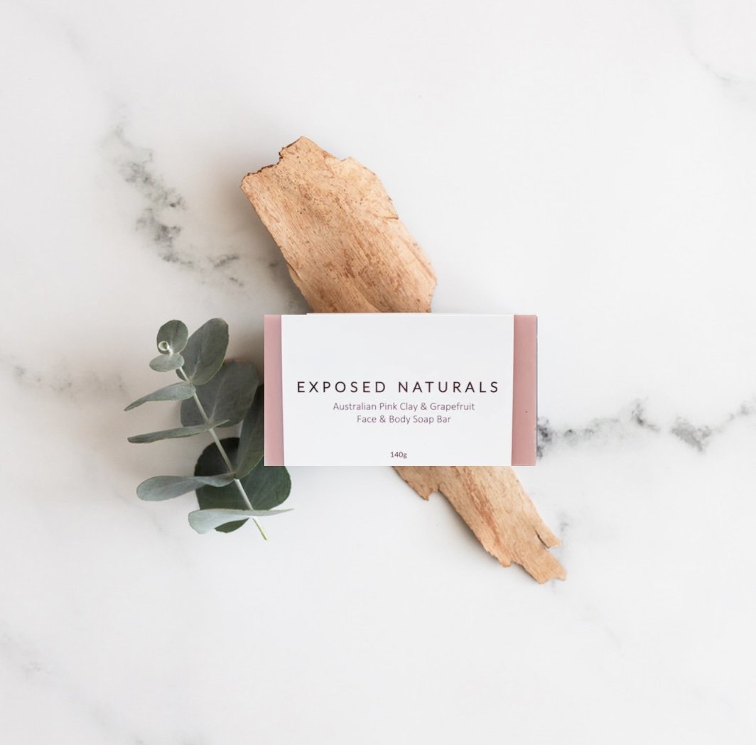 Australian Pink Clay & Grapefruit Face & Body Soap Bar 140g